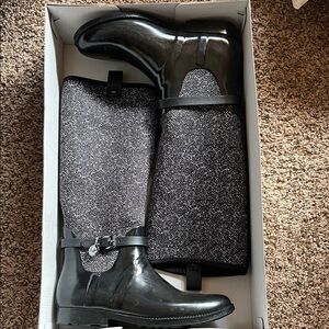 Michael Kors Black and Gray Boots